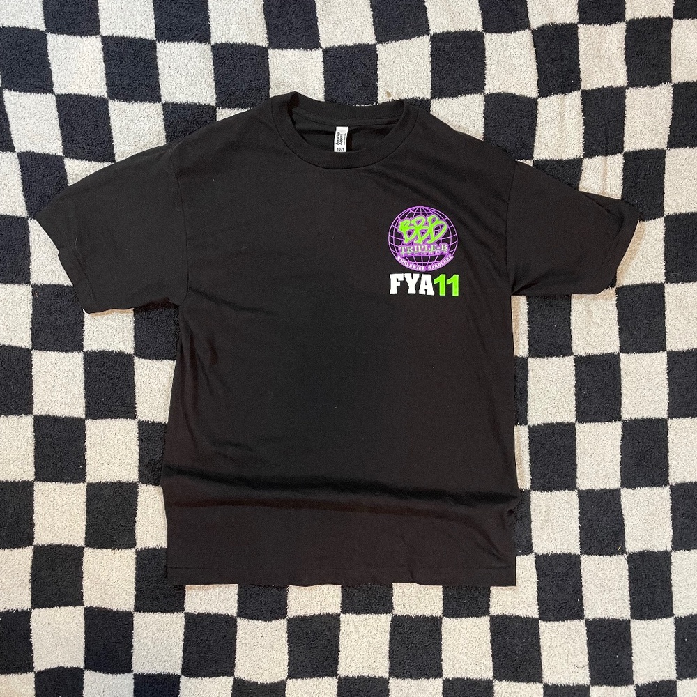 triple-b records black and purple graphic shirt fya fest size medium